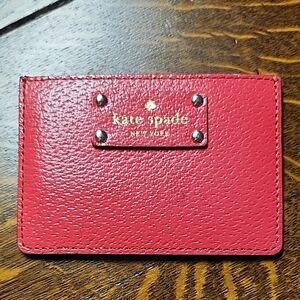Kate Spade Vibrant Red Leather Card Holder